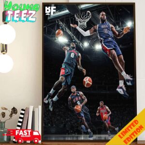 USA Wins Their Paris Olympics 2024 Opener Basketball LeBron James Iconic Moment Olympic Bron Is Special Poster Canvas Home Decor