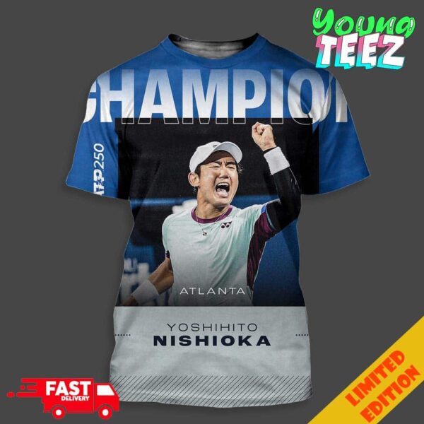 Yoshihito Nishioka Champions ATP250 In Atlanta Open Tennis 2024 Unisex 3D T-Shirt