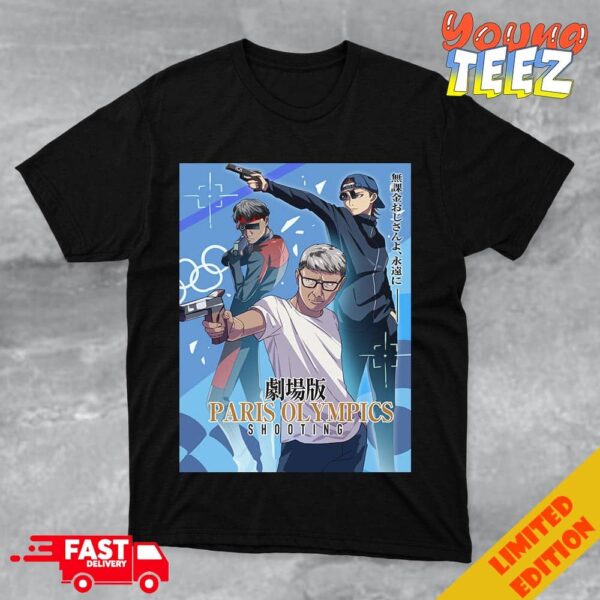 Funny Poster Movie Anime Version Paris Olympics Shooting 2024 No-charge Uncle Forever T-Shirt