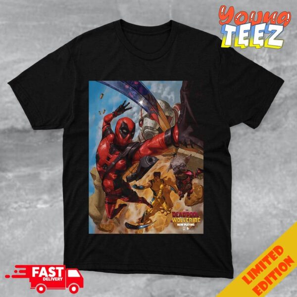 New Official Poster For Deadpool And Wolverine Funny With Dogpool T-Shirt