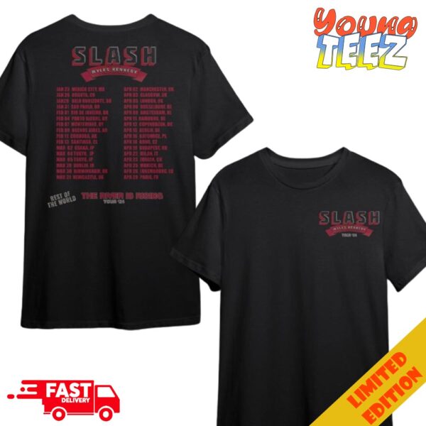 Slash ft Myles Kennedy Rest Of The World The River Is Rising Tour ’24 Schedule Lists T-Shirt