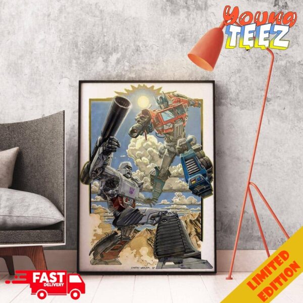 Transformers One Poster Optimus Prime vs Megatron Art By Dustin Weaver Home Decor Poster Canvas